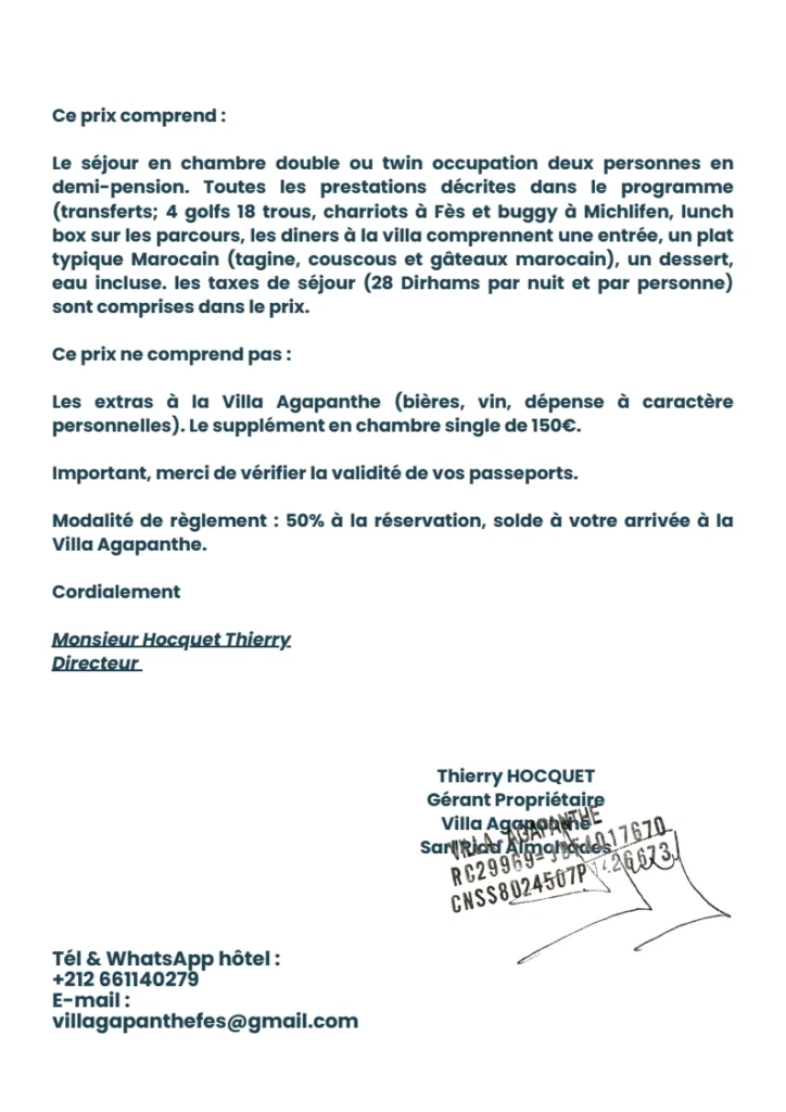 golf et séjour à Fès 02